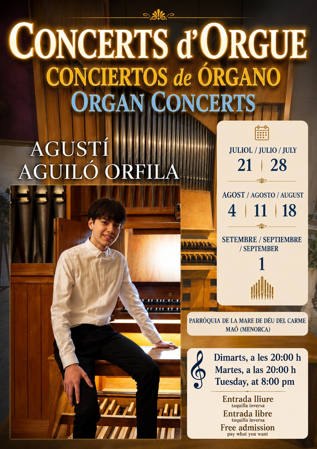 Concert d'orgue a la Parròquia de la Mare de Déu del Carme